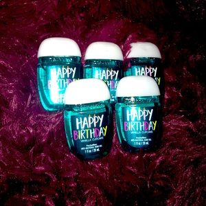 5 PACK RHTF HAPPY BIRTHDAY BATH & BODY WORKS  POCKETBAC SANITIZERS